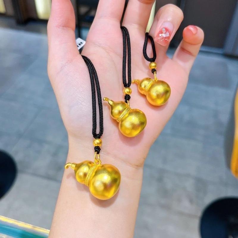 Temperament Fashion Solid Ancient Gourd Pendant Necklace Lucky Fulu Necklace Versatile