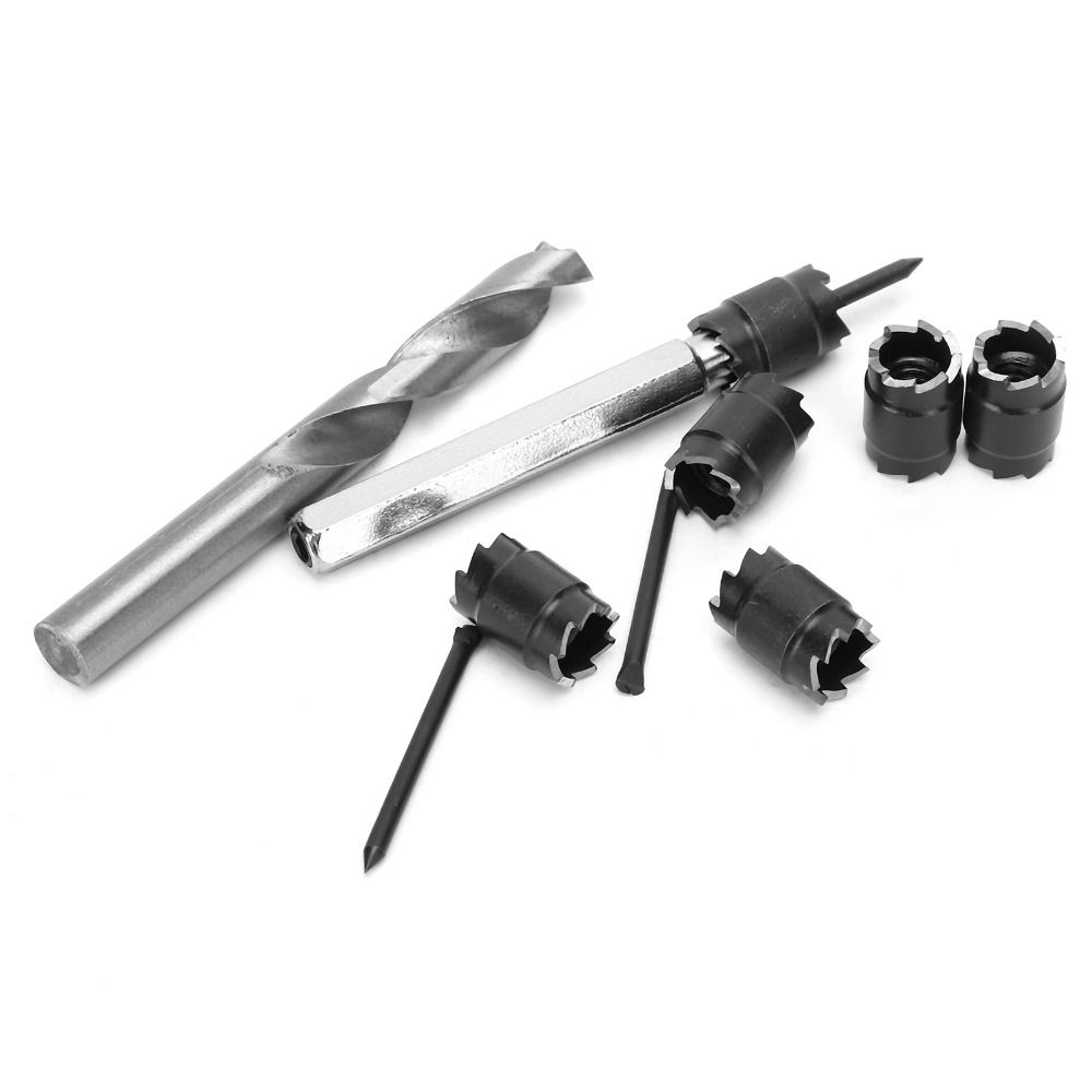 10Pcs 3/8" and 5/16" Sizes Spot Weld Cutter Set High Speed Steel (HSS) for Power Drill Rotary Spot Weld Cutter Hex Shank