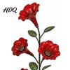 Decorative Garden Accent Red Flower Metal Bird Feeder Backyard Ground Stake Hummingbird Feeder Wildlife Watering Station