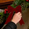 Holiday Bows Festive Rustic Cute 12 Pieces Christmas Bows Outdoor Decor For Festival Home Gathering Party Window Party Holiday