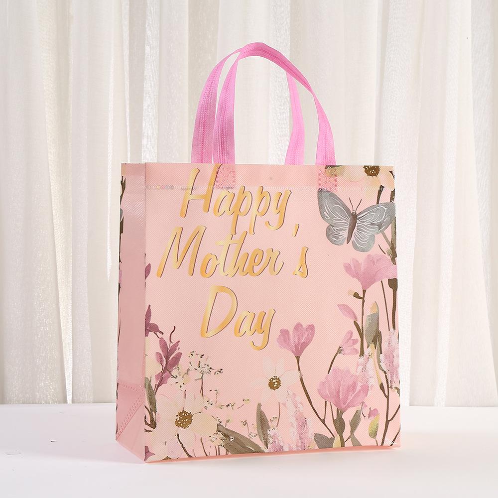 12/30pcs Mothers Day Gift Tote Bags Printed Non Woven Shopping Bags Party Favor Gift Packaging Bags