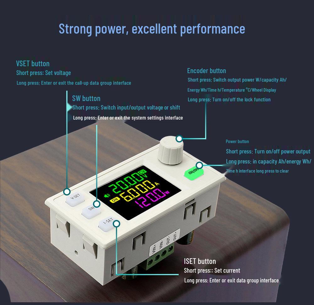 SK180X CNC Adjustable DC Power Supply, 9A/180W, Solar Charging Module with Constant Voltage/Current