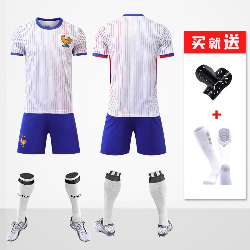 2024 France European Cup away jersey No. 10 Mbappe football jersey set men s and children s game training jersey 16 yards 90-100cm