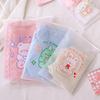 2pcs Clothing Storage Bag Travel Cartoon Children Transparent Clothing Zipper Bag Cute Thickened Frosted Bag Underwear Pouch