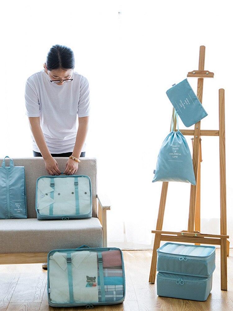 7-piece Travel Storage Bags Suitcase Clothes Sorting Bags Luggage Organizer for Clothes Shoe Waterproof