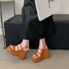 Fashion High Quality Wedge Chunky Platform Sandals Women Sexy Ankle Strap Buckle Roman Sandals Summer Beach Shoes Sandalias De Mujer