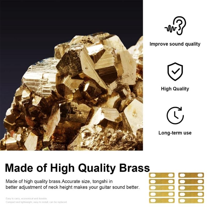 8Pcs Electric Guitar Neck Shims Replacement Brass Shims Connection Neck Plate Neck Heightening Gasket for Guitar Bass