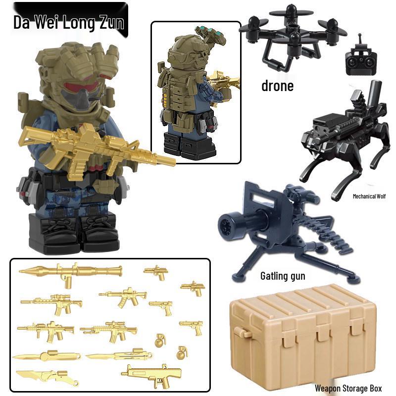 Red Wolf Delta Special Forces Minifigure Building Blocks