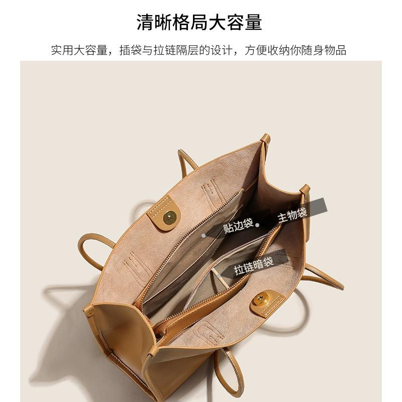 New leather women's bag shoulder bag women's large-capacity commuting cowhide women's tote bag