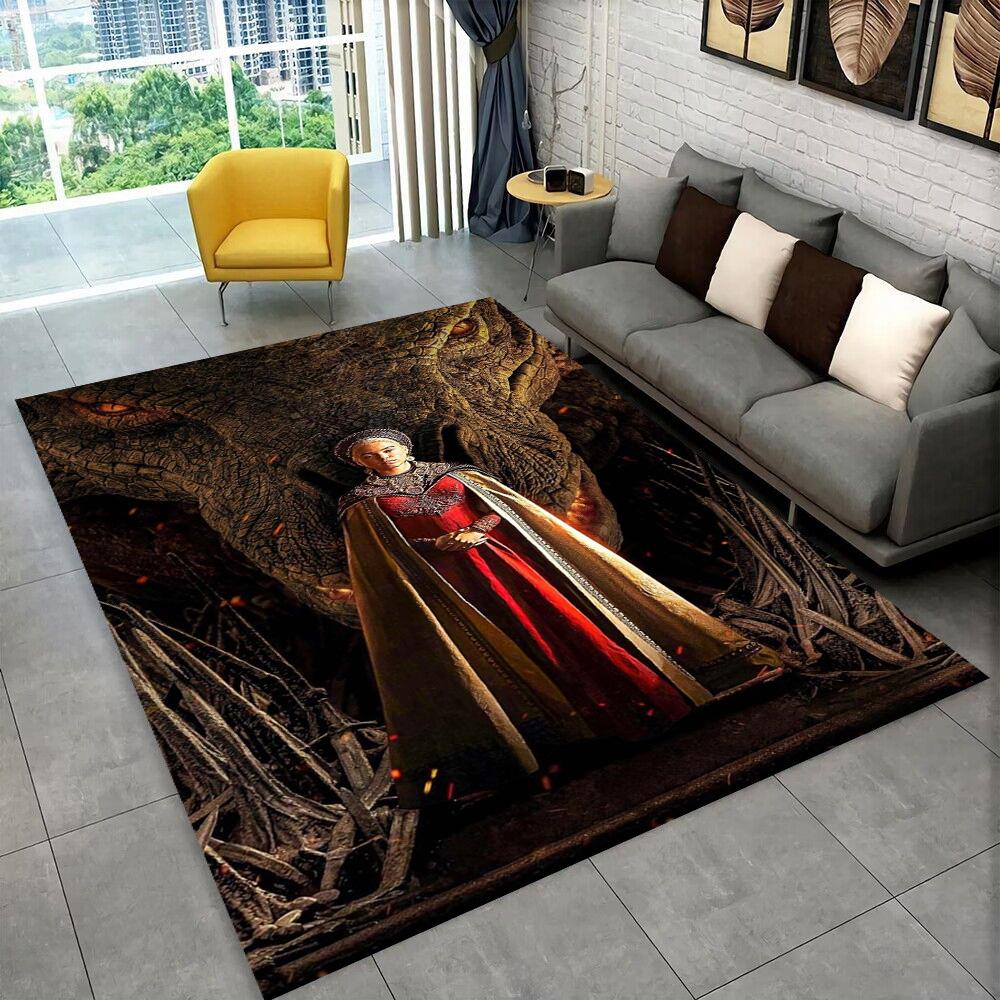 

Дім Дракона Телевізійний Фільм Килим,Килим для Дому Вітальні Спальні Дивана Декор,дитячий ігровий Нековзний Килимок для Підлоги 3D 100x120cm(39x47in)