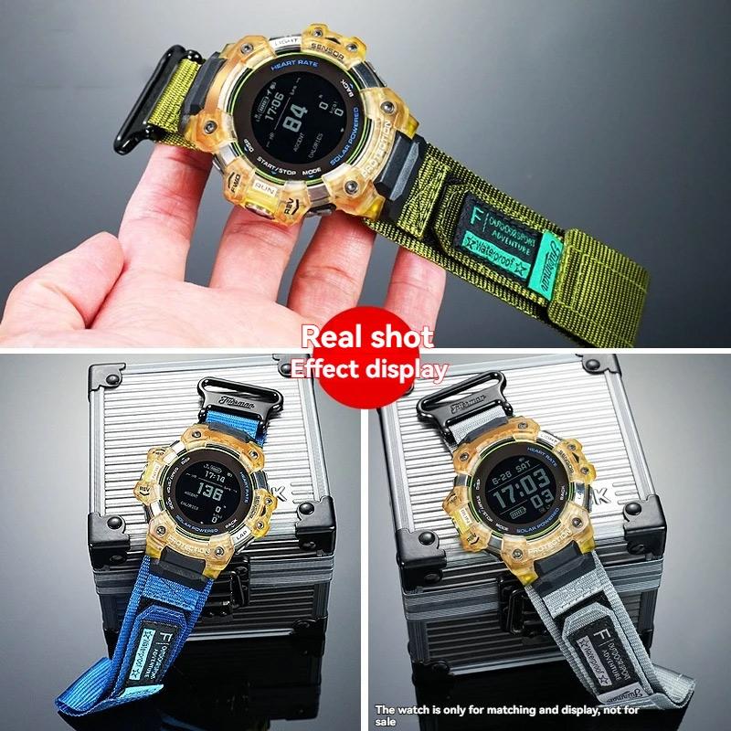 GBD H1000 Canvas Watchband for Casio Smart Sport Watch 3475 GBD-H1000 Modified Looped Nylon Strap Men's Outdoor Sports Bracelet