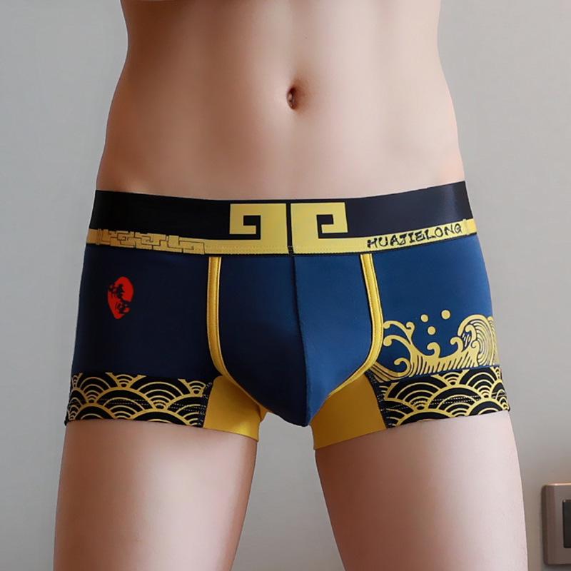 

Мужские боксеры-брифы из чистого хлопка, большого размера, молодежный дизайн, принт Гоку (C0641). XXL тёмно-синий
