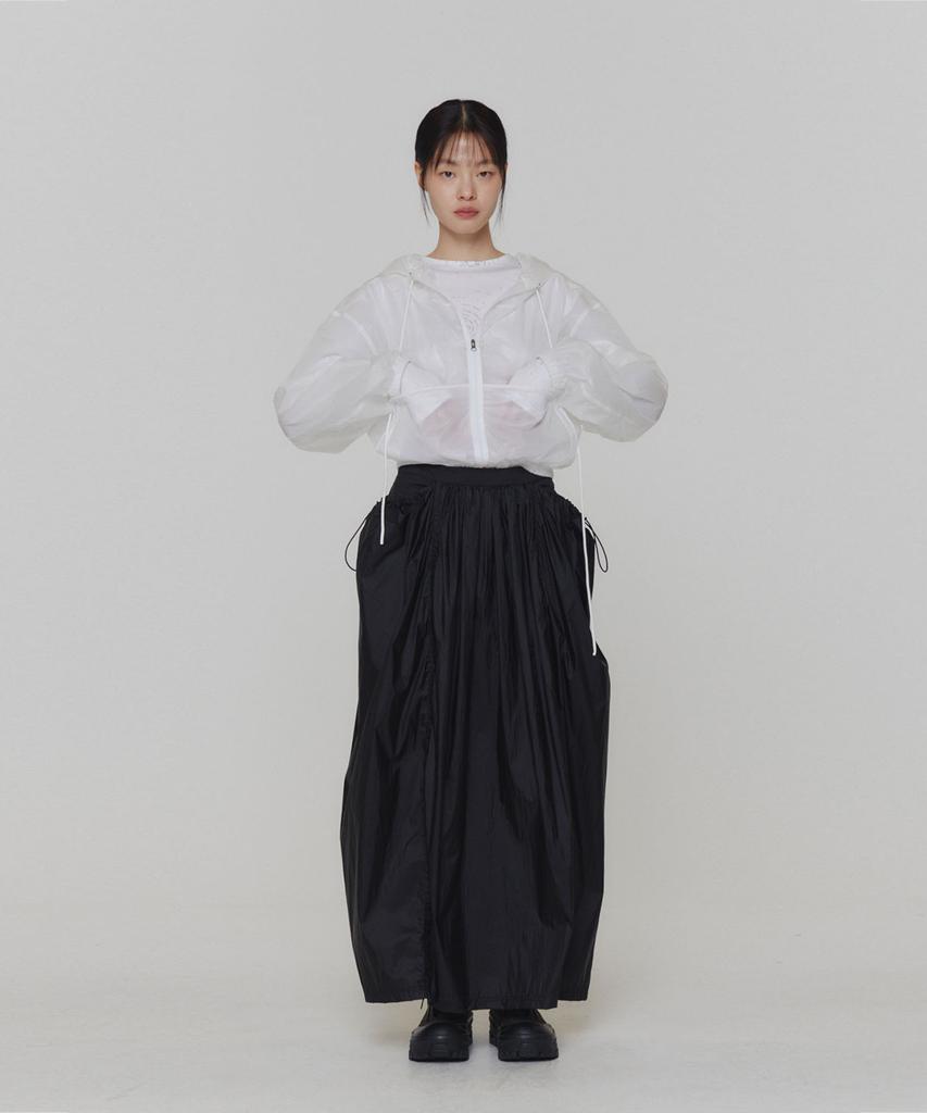 Amomento Layered Shirring Skirt_Black
