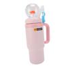Whale Fountain Water Bottle 710ML Stainless Steel Keep Cold Insulated Drinking Cup with Handle Straw for Outdoor Travel