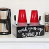 Wood Coffee Station Rack for Organizing Cups and Accessories Disposable Cup and Lid Organizer Wooden Storage Box