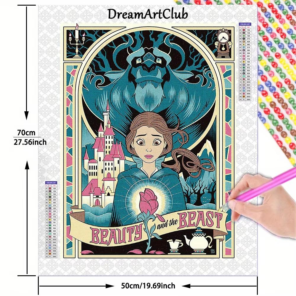 Diamond Mosaic Beauty and The Beast Painting Picture Rhinestones AB Drill Princess Embroidery Cross Stitch Wall Decor