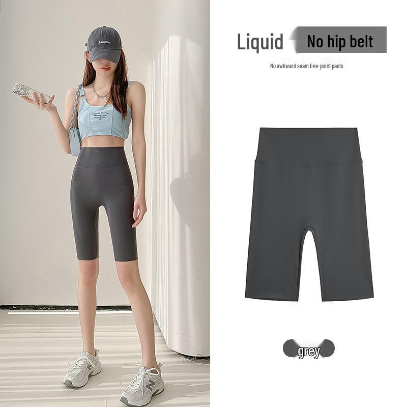 Women's Five-Point Shark Skin Compression Shorts: Anti-Exposure, Tummy Control, Slimming Fit for Summer Yoga, Cycling, and More.