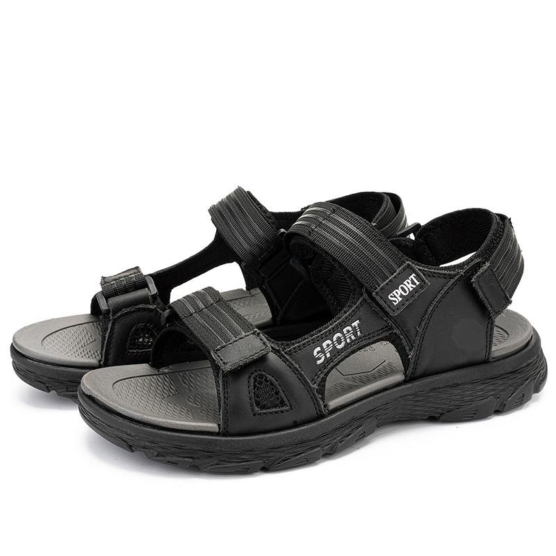 Summer Outdoor Men's Breathable Soft Soled Sandals Fashionable New Style Men's Top Layer Cowhide Comfortable Casual Beach Shoes