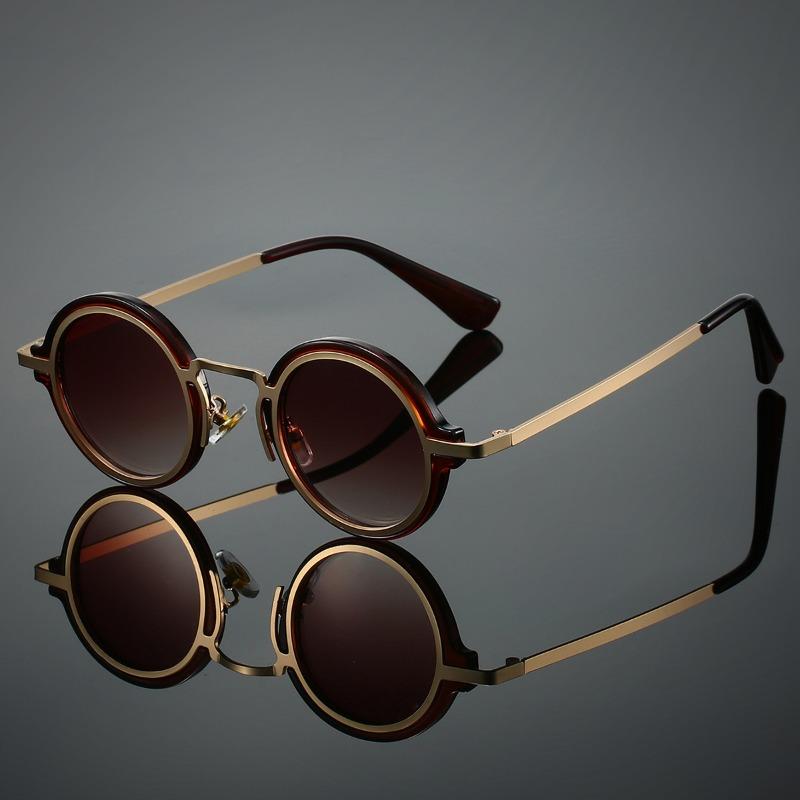 Vintage Small Round Sunglasses UV400 Protection Fashion Metal Frame Classic Luxury Brand Design Trendy Outdoor Shades