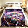 Fantasy Magic Theme Soft Blanket Personalized Custom Name Text Print Warm Blanket Home Sofa Bedroom Decor