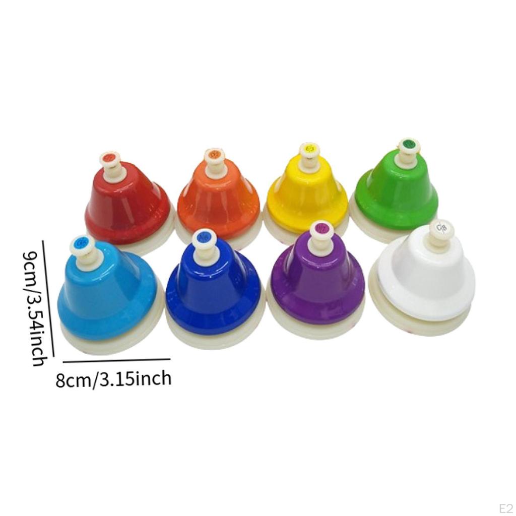 Desk Bells for Kids Musical Handbells Diatonic, Colorful Instrument Hand Bells, Educational