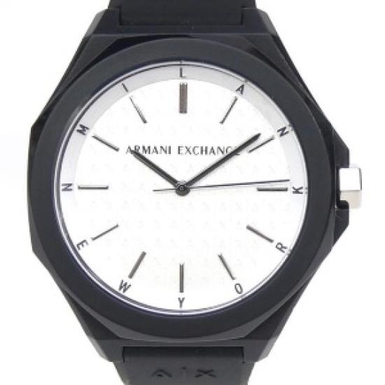 

Часы кварцевые Armani Exchange AX4600 Classic Signature с открытой коробкой – Белый циферблат, черный силиконовый ремешок чёрный