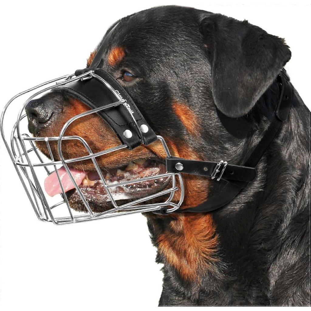 Museruola in Metallo Taglia XL per Cani di Taglia Grande Museruola Robusta per Rottweiler Cestino Museruole Extra Large per Cani che Abbaiano e Mordono Cane Corso, Mastino