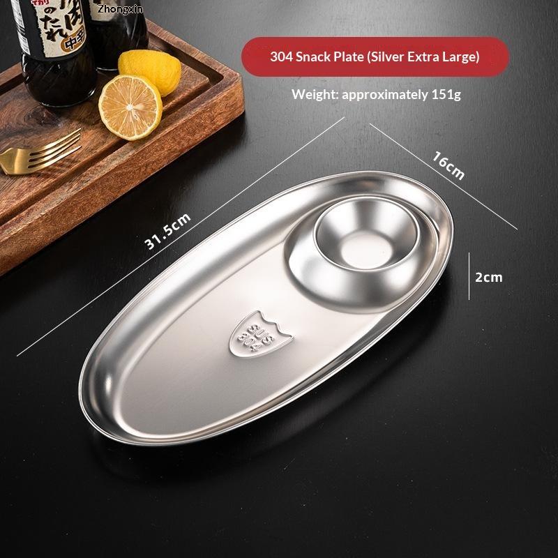Stainless Steel Dinner Serving Tray Eco-friendly Unbreakable Snack Appetizer Platter for Home Buffet Party Meal Use