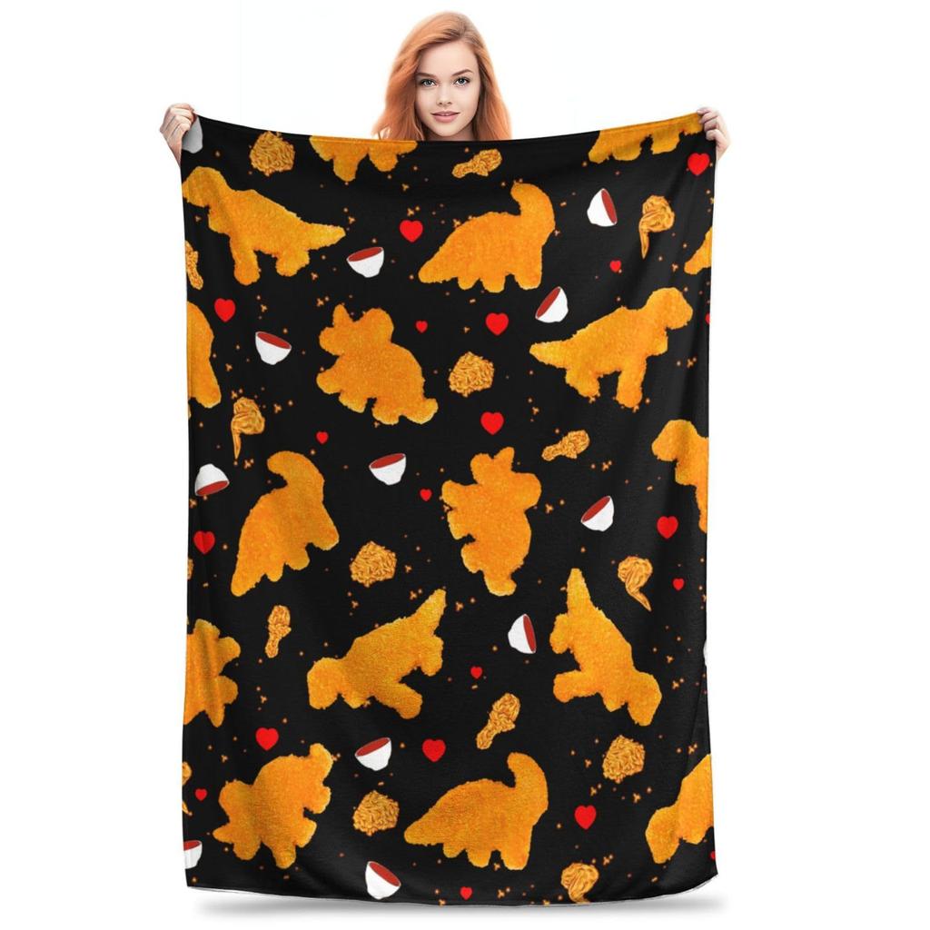 Dinosaur chicken nuggets blanket gift soft comfortable flannel bedding blanket sofa office camping blanket
