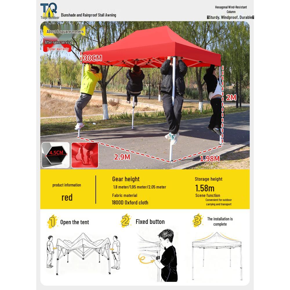 Retractable Four-Legged Canopy Tent: Sunshade & Rainproof Folding Umbrella for Outdoor Use.