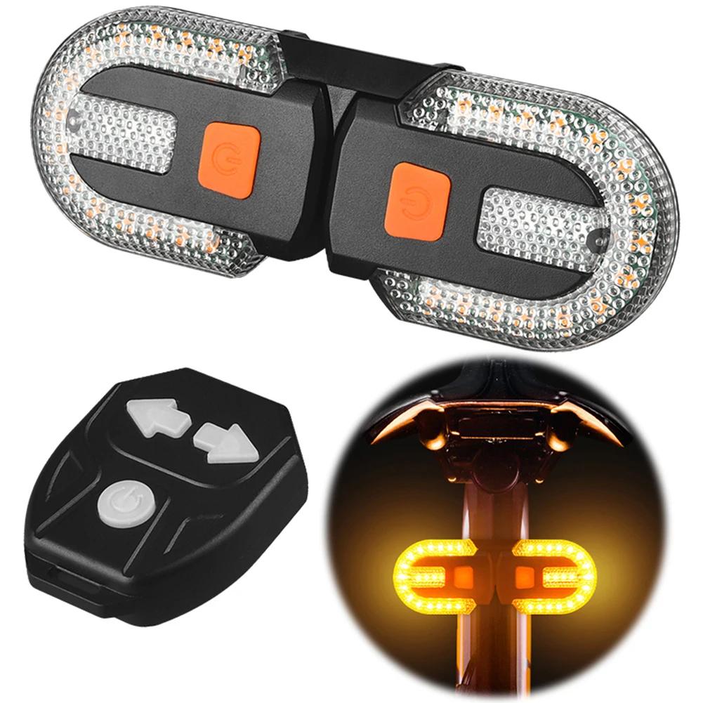 Bicycle Turn Signal Lights Wireless Remote Control Bike Rear Lights USB Rechargeable Warning Cycling Lights Bike Accessories