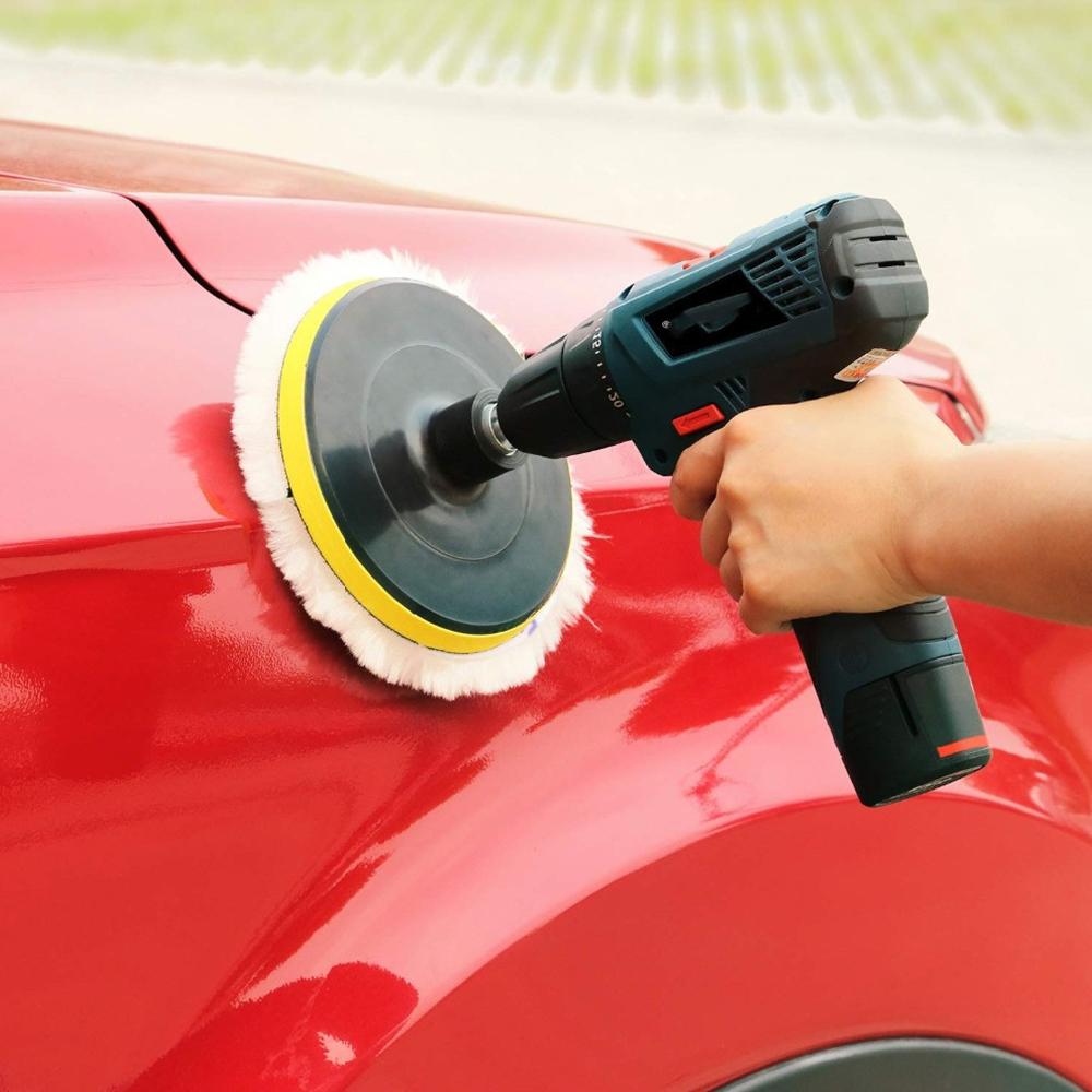 5pcs 6 Inch Wool Polishing Pads Buffing Mat Auto Paint Care For M14 Soft Wool Machine Waxing Polisher Car Body Polishing Discs