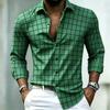 Men's Plaid Long Sleeved Shirt, Elegant Men's Shirt, Business Casual, Fashionable and Versatile, Striped Shirt
