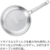 Frigideira Fissler 28cm Coleção Pure Compatível com Gás Seguro para Forno Todo Aço Inoxidável Fabricado na Alemanha Prata Japonês Fogo/IH [Produto Autorizado]