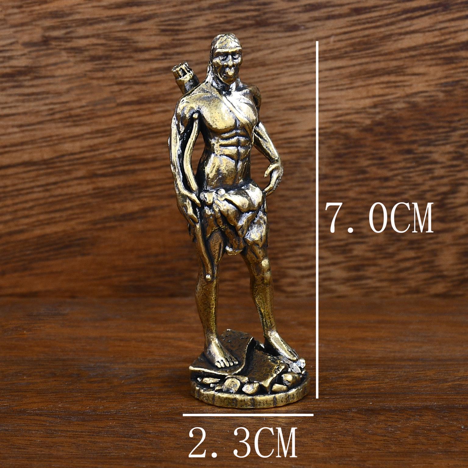 Ancient Brass Ape Man Statue - Handcrafted Home Decoration