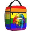 Lgbt Pride Lips Leakproof Lunch Bag Large Capacity Lunchbox Insulated Reusable Lunch Tote Bags Cooler Lunch Container