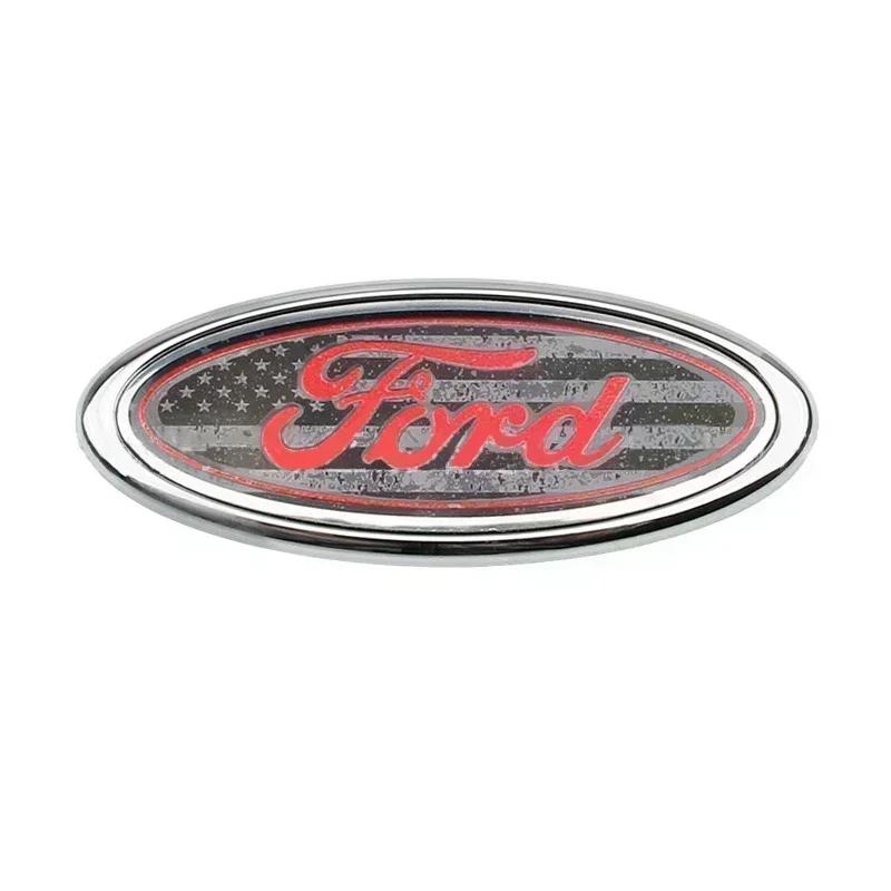 cjbkmg1 11.5x4.5cm Car Styling Rear Trunk Logo Emblem Badge Sticker for Ford Fiesta Ranger Mondeo Fusion Escape Kuga Edge Focus Mustang