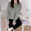 Women's Pink Korean-Style Loose Fit Cardigan - Soft, Long-Sleeved, Perfect for Autumn and Winter