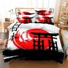 3D Oriental Ink Wash Painting Bedding Set, Bamboo Painting Print Duvet Cover with Pillowcases for Adults Teens