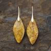New hot-selling European and American bohemian natural stone leaf pendant earrings retro jewelry