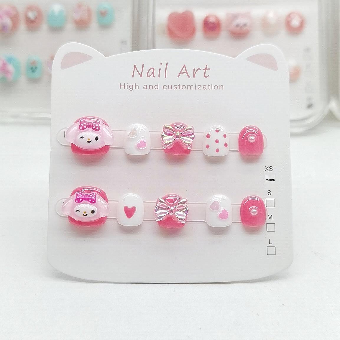 Handmade Children s Wearable Sanrio Nail Art (Ages 3-12) - Cute Cartoon Design