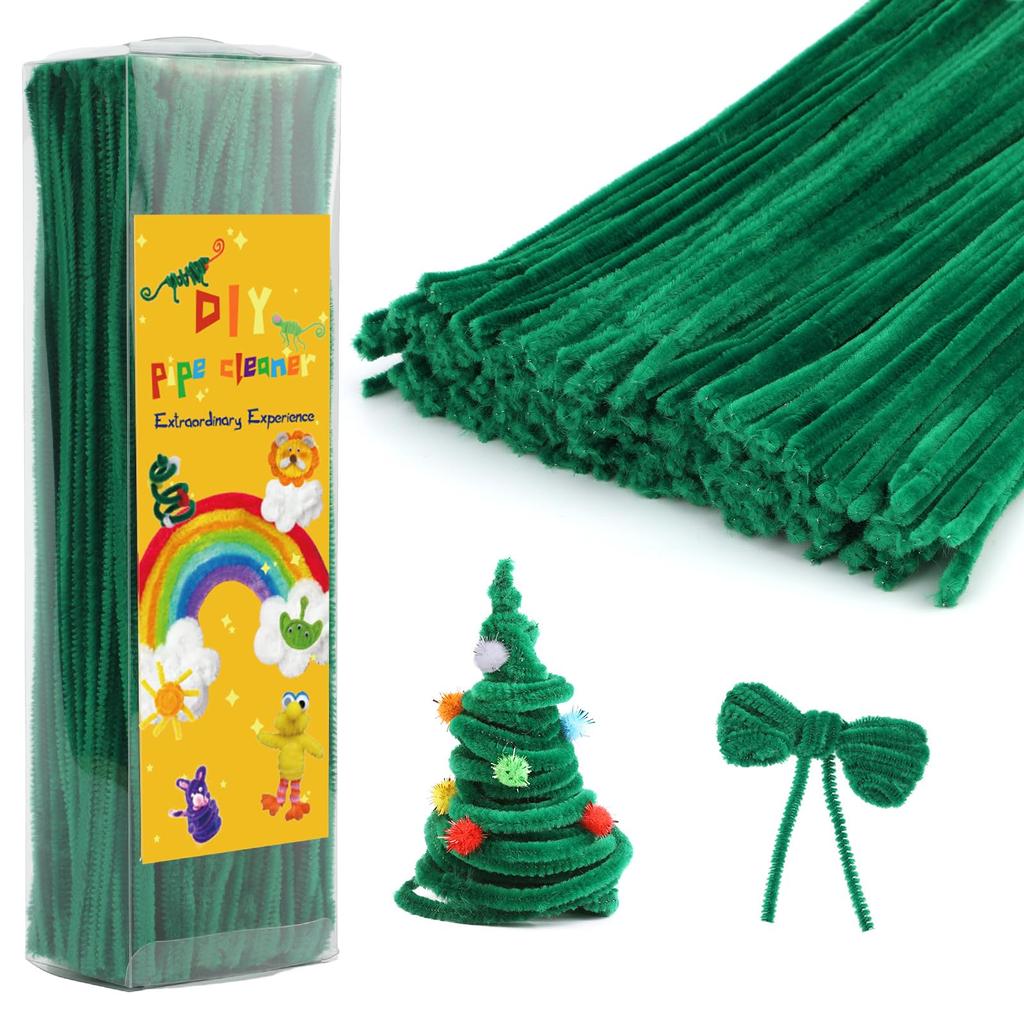 Fenrry 300PCS Pipe Cleaners Chenille Stem Craft Supplies for Hair Fuzzy Sticks Pipe Cleaner Brush for DIY Art Craft Decorations
