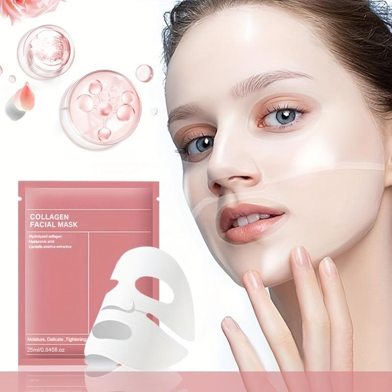 1/3/5pcs Collagen Face Mask, Deeply Moisturizes The Skin, Makes The Face More Moist, Soft, Bright, Rich In Collagen, Firm Skin