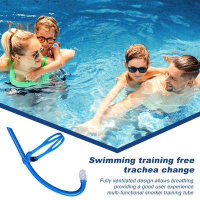 Tubo da allenamento per lo snorkeling per nuoto a vasche, immersioni, tubo da respirazione per lo snorkeling con fascia per la testa, boccaglio in silicone liquido, tubo per lo snorkeling per adulti e bambini