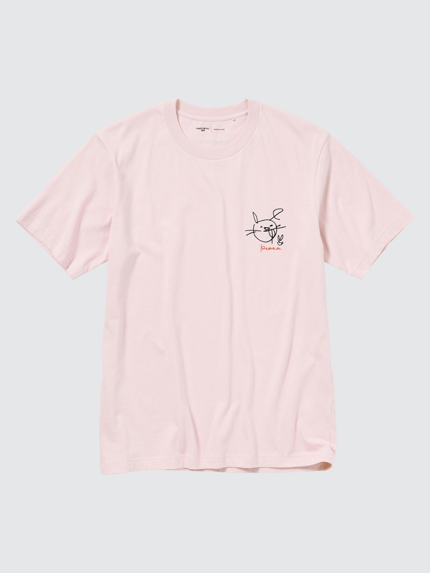 

Футболка Uniqlo Japan Peace For All с коротким рукавом, стандартный крой, Харука Аясэ 10 PINK/XS
