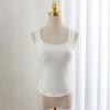 Women's 2025 Winter Korean-Style Slimming Warm Vest with Chest Pads - White, Non-See-Through