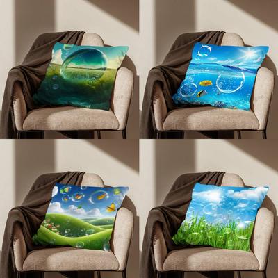 Art Aesthetics Frutiger Aero Pillow Case For Room Sofa Cushion Cover Suitable For Home Bedroom Decoration And Protector