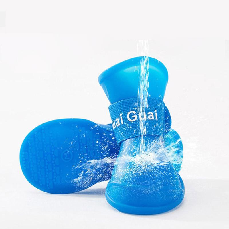 4 Stück wasserdichte Regenschuhe für Haustiere, rutschfeste Gummistiefel für kleine, mittelgroße und große Hunde, Katzen, Outdoor-Schuhe, Hundestiefeletten, Haustierzubehör