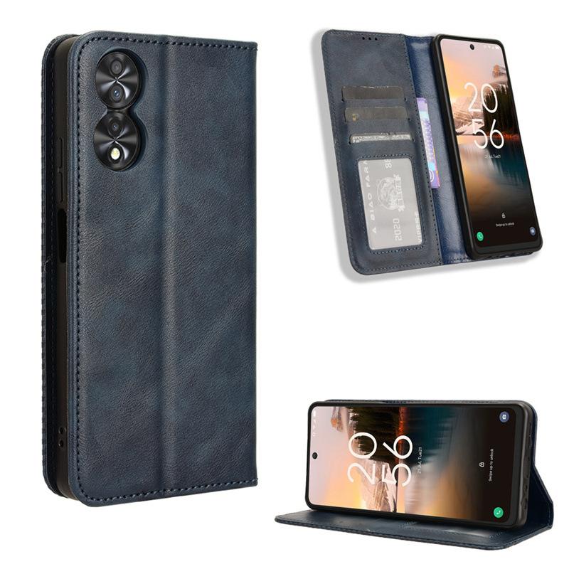 Leder Klapphüllen für TCL 40 NxtPaper 4G Handyhülle Klapphülle Ständer Stoßfest Langlebig Retro Schutzhülle