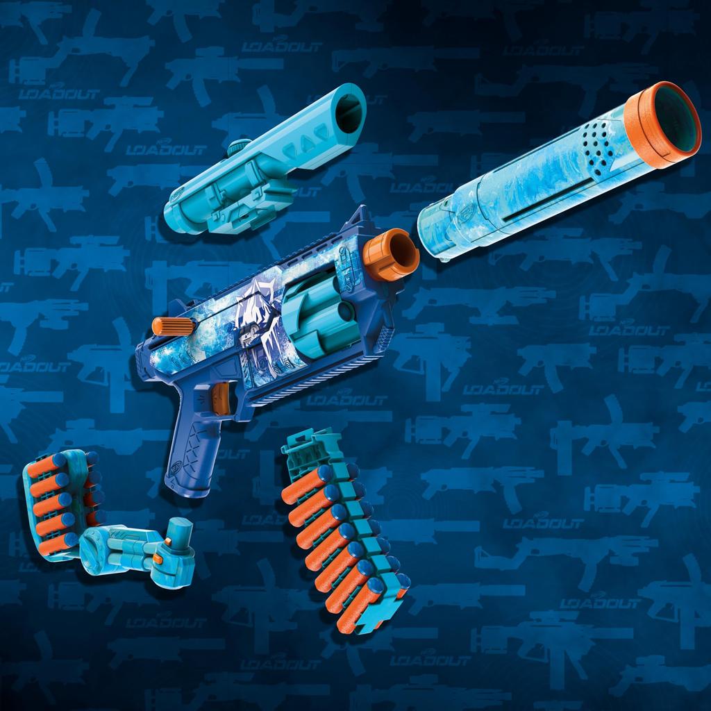 Hasbro Nerf Loadout Frostfusion Blaster with 4 Interchangeable Attachments and 30 N1 Darts, Kids' Toy & Gift, Ages 8+, G3157, Authentic